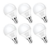 Flaspar Ampoule LED E14, Blanc Chaud 3000K, 5W Équivalent 40W G45 P45 Ampoule Ronde Petit Culot à Vis, Non-Dimmable, Lot de 6