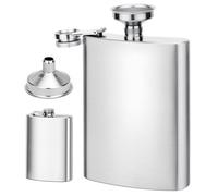Flasque a Alcool, 8oz/220mlFlasque En Acier Inoxydable, Avec Petit Entonnoir Flasque Alcool Flasque De Poche Portable Camping Escaladede Poche Portable étanche Flasque Alcool Pour Randonnée Voyage