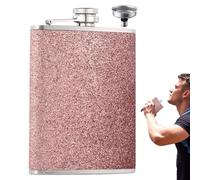 Flasque à alcool - Bouteille d'alcool en acier inoxydable - Flasque avec entonnoir - Pot portable anti-fuite avec liqueur scintillante pour homme