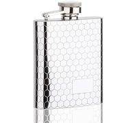 flasque à alcool en acier inoxydable, Flasque de 113,4 g avec motif nid d'abeille gravé, tasse à whisky, vin, résistante l'usure, boire for voyage, pique-nique, fête, bar