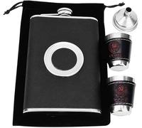 flasque à alcool en acier inoxydable, Infinite Bliss Lot de flacons en acier inoxydable 227 ml avec verre à shot pliable intégré et entonnoir for homme femme