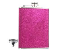 Flasque à alcool, flasque en acier inoxydable avec entonnoir, bouteille d'alcool de 8 oz, anti-fuite, pot portable avec liqueur scintillant pour homme