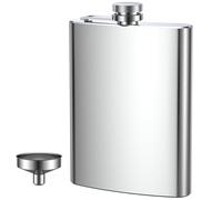 Flasque à Alcool, Flasque Whisky en Acier Inoxydable 304, pour Whisky, Rhum, Vodka, convient pour la Randonnée et les Fêtes (220ml / 8oz)