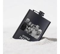 Flasque à Alcool Personnalisée Flacon à Vin en Acier Inoxydable avec Photos et Texte Cadeau pour Homme Père Mari Fête des Pères Noël Témoin de Mariage (Fiole Alcool 2)