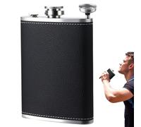 Flasque à boire en acier inoxydable 8 oz avec entonnoir | Fiole à alcool portable pour liqueur pailletée, étanche aux fuites, pour whisky
