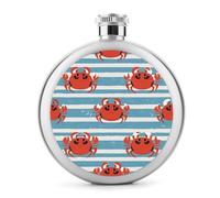 Flasque à rayures de crabe pour liqueur, bouteille en acier inoxydable, étanche, portable, pour extérieur, camping, voyage, cadeaux de 140 ml