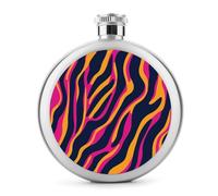 Flasque à rayures zébrées en acier inoxydable avec lignes de peau de zèbre - Pour boissons - 140 ml