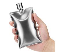 Flasque à vin carrée en acier inoxydable de 177 ml - Portable - Pour whisky, bière, bière - Pour homme et femme