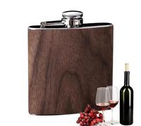 Flasque à vin en acier inoxydable de 177,1 g avec grain de bois, jerrican à alcool résistant à la rouille, bouteille d'alcool cool pour vin, alcool, whisky