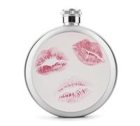 Flasque à vin portable en acier inoxydable avec trois empreintes d'encre rouge pour liqueur, bouteille de vin portable pour boisson 140 ml