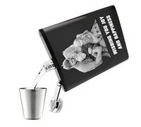 Flasque à whisky 237 ml (8 oz) en acier inoxydable | Personnalisable avec gravure photo et texte | Cadeau pour témoins et Fête des Pères (style 2)