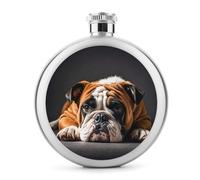 Flasque à whisky « A Sad Bulldog » - En acier inoxydable - Étanche - Portable - Pour extérieur, camping, voyage, cadeaux - 150 ml