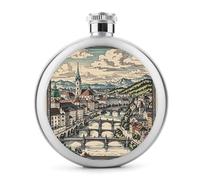 Flasque à whisky de la région de Salzbourg en acier inoxydable étanche et portable pour extérieur, camping, voyage, cadeau de 140 ml