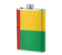 Flasque à whisky en acier inoxydable avec drapeau de la Guinée-Bissau de 236,8 g - Pour homme - Pour mariage, garçon d'honneur