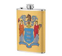 Flasque à whisky en acier inoxydable avec drapeau du New Jersey - 236,8 g - Pour homme - Pour mariage, garçon d'honneur
