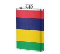 Flasque à whisky en acier inoxydable avec motif drapeau de l'île Maurice, 236,8 g, pour homme, mariage, garçon d'honneur
