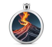 Flasque à whisky en acier inoxydable étanche avec motifs de marbres ressemblant à des sommets de montagne, 140 ml, pour extérieur, camping, voyage, cadeaux