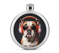 Flasque à whisky en forme de bouledogue aux couleurs vives pour liqueur, bouteille en acier inoxydable étanche portable pour extérieur, camping, voyage, cadeaux