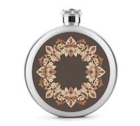 Flasque à whisky en forme de couronne florale esthétique marron pour liqueur, 140 ml, en acier inoxydable, étanche, portable, pour l'extérieur, le camping, les voyages, cadeaux