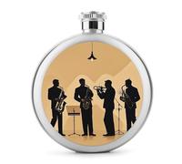 Flasque à whisky en forme de silhouette d'un quatuor de jazz pour liqueur, 140 ml, en acier inoxydable, étanche, portable, pour l'extérieur, le camping, les voyages, cadeaux