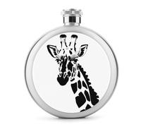 Flasque à whisky noire et blanche en forme de girafe pour liqueur, bouteille en acier inoxydable, étanche, portable pour extérieur, camping, voyage, cadeaux de 140 ml