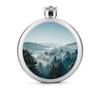 Flasque à whisky portable en acier inoxydable étanche pour alcool, camping, voyage, 140 ml, bleu vert