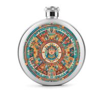 Flasque à whisky portable étanche en acier inoxydable avec motifs de figurines de civilisation ancienne pour alcool, camping, voyage, cadeaux de 140 ml