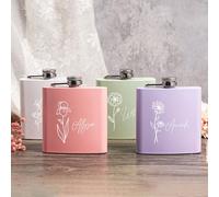 Flasque carrée personnalisée pour femme pour demoiselle d'honneur, flasque colorée en acier inoxydable avec entonnoir, cadeau de mariage, d'anniversaire pour sœur et meilleure amie