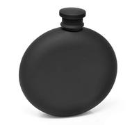 Flasque circulaire alcool whisky en acier inoxydable noire matte 15 vec entonnoir pour usage facile dans coffret cadeau élégant par IDALIO