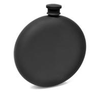 Flasque circulaire alcool whisky en acier inoxydable noire matte 24 cl - avec entonnoir pour usage facile dans coffret cadeau élégant par IDALIO