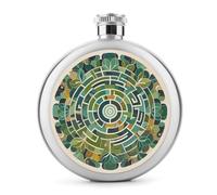 Flasque circulaire labyrinthe pour liqueur, bouteille en acier inoxydable, étanche, portable, pour extérieur, camping, voyage, cadeaux de 140 ml