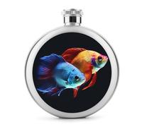 Flasque colorée en forme de poisson pour liqueur, bouteille en acier inoxydable, étanche, portable pour extérieur, camping, voyage, cadeaux de 140 ml