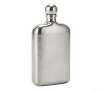 Flasque compacte en métal, 155,9 g/170,1 g/226,8 g pour whisky, bouteille d'alcool portable résistante à la rouille pour hommes, aventures en plein air ou fêtes (argent, 240 ml)