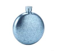 Flasque compacte en métal, 155,9 g/170,1 g/226,8 g pour whisky, bouteille d'alcool portable résistante à la rouille pour hommes, aventures en plein air ou fêtes (bleu, 160 ml)