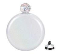 Flasque d'alcool pour dames, flasque pour femmes en acier inoxydable, Mini bouteille de vin à paillettes de whisky 5oz blanc, hanche en acier inoxydable