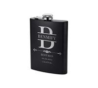 Flasque de garçon d'honneur, cadeau personnalisé pour mariage, 237 ml, avec boîte cadeau en option Flasque en acier inoxydable pour meilleur homme et garçon d'honneur