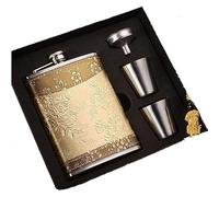 Flasque de hanche en acier inoxydable de 8 Oz, ensemble de flasques de hanche avec entonnoir, 2 tasses à vin, coffret cadeau de luxe for hommes d'honneur, bouteilles de hanche for hommes