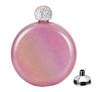 Flasque de hanche en acier inoxydable pour femmes Mini flacon de whisky à paillettes bouteille de vin 5oz flacon d'alcool rose pour dames