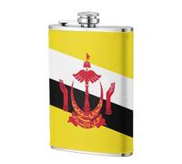 Flasque de poche avec drapeau du Brunei 236,8 g en acier inoxydable pour papa, témoin d'honneur, mariage, voyage, camping