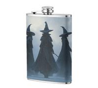 Flasque de poche avec trois sorcières féminines 236,8 g, drapeaux en acier inoxydable pour papa, témoin, mariage, voyage, camping