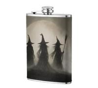 Flasque de poche avec trois sorcières pleine lune 236,8 g, drapeaux en acier inoxydable pour papa, témoin d'honneur, mariage, voyage, camping