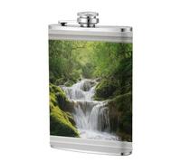 Flasque de poche cascade dans une forêt 236,8 g, drapeaux en acier inoxydable pour papa, témoin d'honneur, mariage, voyage, camping