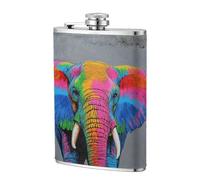 Flasque de poche colorée en forme d'éléphant 236,8 g, drapeaux en acier inoxydable pour papa, témoin d'honneur, mariage, voyage, camping