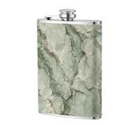 Flasque de poche de luxe en marbre vert sauge, 236,8 g, drapeaux en acier inoxydable pour papa, témoin d'honneur, mariage, voyage, camping