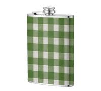 Flasque de poche en acier inoxydable à motif à carreaux vert et blanc, 236,8 g, drapeaux pour papa, témoin d'honneur, mariage, voyage, camping