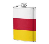 Flasque de poche en acier inoxydable avec drapeau de l'Ossétie du Nord - 236,8 g - Pour papa, garçon d'honneur, mariage, voyage, camping
