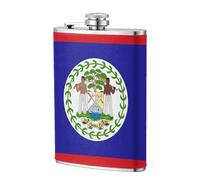 Flasque de poche en acier inoxydable avec drapeau du Belize 236,8 g pour papa, témoin d'honneur, mariage, voyage, camping