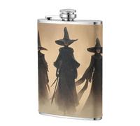 Flasque de poche en acier inoxydable avec trois sorcières tenant des bâtons 236,8 g, drapeaux pour papa, témoin, mariage, voyage, camping