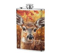 Flasque de poche en acier inoxydable motif cerf de la forêt d'automne 236,8 g pour papa, témoin d'honneur, mariage, voyage, camping