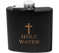 Flasque de Poche en Acier Inoxydable, Noire, Portable pour Sortie | Récipient Eau Bénite, Style Élégant et Minimaliste, Usage Spécial, Présent, Format Compact, Prise Facile Couleur Aléatoire